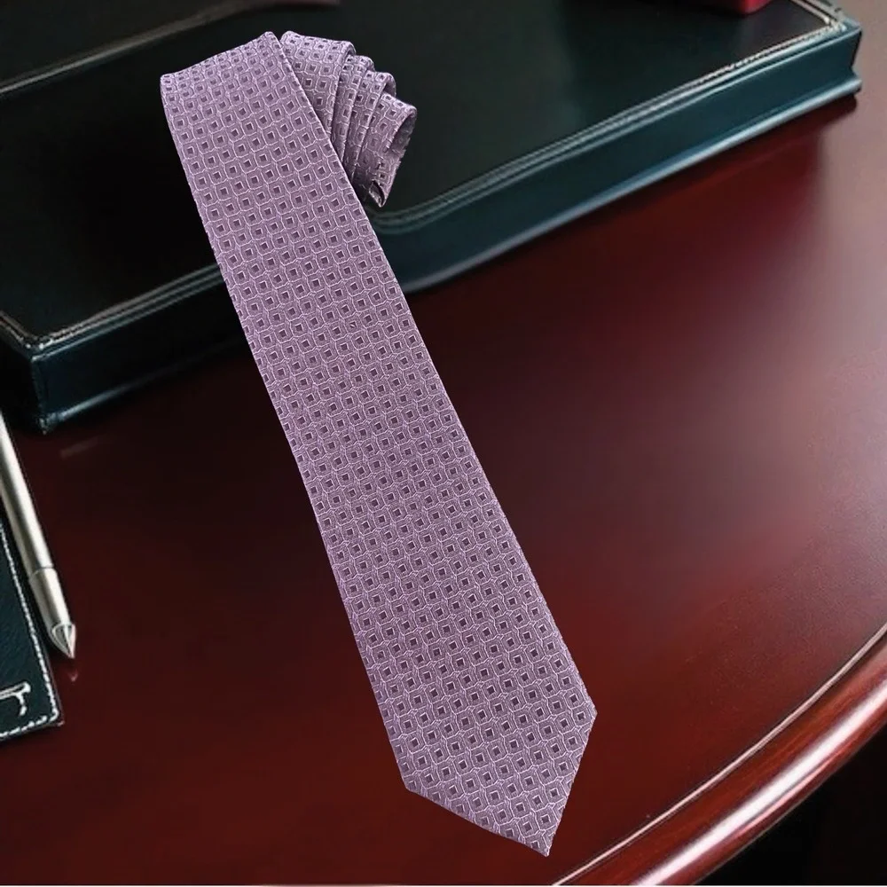 Men's Jack Victor Designer High Fashion Dusty Purple Classic Style 100% Silk Tie